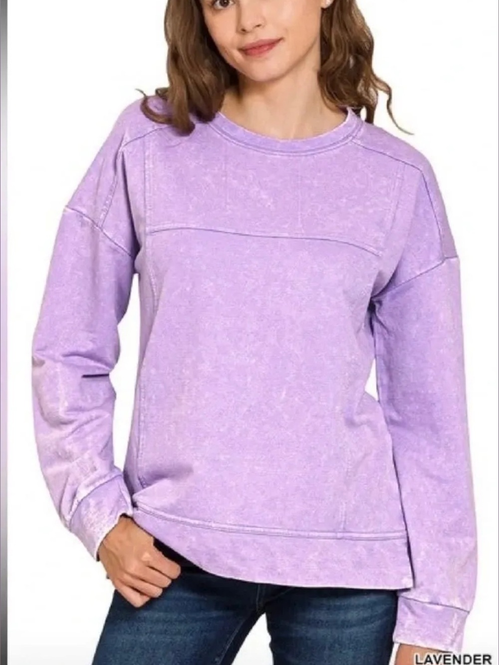 Lavender Women's Crewneck Sweatshirt Top